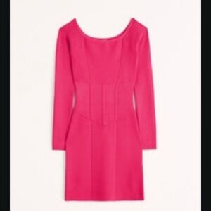 Off-The-Shoulder Corset Mini Dress Pink Long Sleeve
Sweater dress